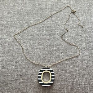 Elegant Gold and Black Striped Pendant Necklace